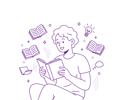 Book summaries and personal development insights illustration